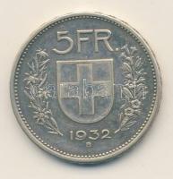 Svájc 1932B 5Fr Ag T:3/2- Switzerland 1932B 5 Francs Ag C:F/VF