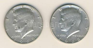 USA 1968D. 1/2$ Ag "Kennedy" (2x) T:2-
USA 1968D. 1/2 Dollar Ag "Kennedy" (2x) C...