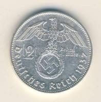 Német 3. Birodalom 1937E 2M Ag "Hindenburg" T:2- German Third Reich 1937E 2 Marks Ag "Hindenburg" C:VF