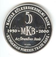 2000. "MKB-az ÖtvenÉves Bank/gróf Széchenyi István" Ag(999) emlékérem (31,4g) szign.: Lebó F. T:PP