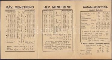 1933 Gödöllő környéki MÁV, HÉV, Autóbusz menetrend