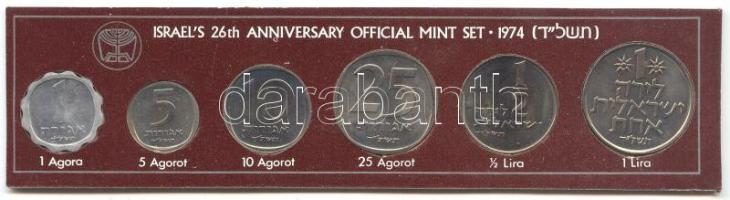 Izrael 1974. 1A-1L 6db-os forgalmi sor T:1 Israel 1974. 1 Agora - 1 Lira official mint set C:Unc