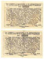 1917. Szt. Zita Otthon Sorsjegy 30f értékben (2x) egymás utáni sorszámmal