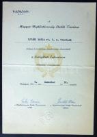 1960. "Szolgálati Érdemérem" szalagsávval és miniatűrrel dísztokban és adományozói okiratt...