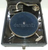 Régi működőképes gramofon nagyon szép állapotban 3db bakelitlemezzel