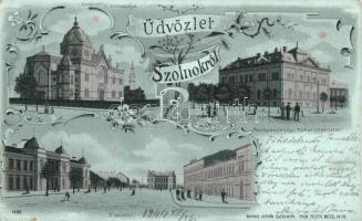 Szolnok zsinagógával litho