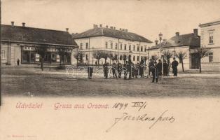 Orsova school and the shop of Mór Scheinberger