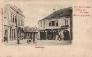 Fogaras market place, Hotel Laurtisch, the shop of A. Nehrer