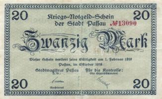 Német Birodalom/Császárság/Passau/Geislingen 1918. 10M + 20M + 50M háborús szükségpénzek T:II,III
Ge...