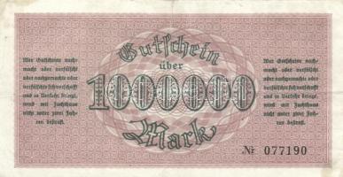Német Birodalom /Weimari Köztársaság/Zwickau 1923. 1.000.000M T:II-
Germany/Weimar Republic/Zwickau ...