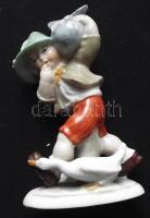 Kézzel festett sorszámozott Ludas Matyi német porcelán figura / Handpainted numbered german chinaware figure 10cm