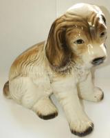 Nagyméretű jelzett porcelán kutya figura / Chinaware dog figure 35cm