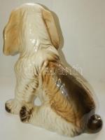 Nagyméretű jelzett porcelán kutya figura / Chinaware dog figure 35cm