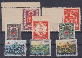 1914-1944 Vöröskereszt 8 db magyar és jugoszláv levélzáró