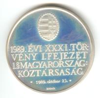 1990. "Magyar Köztársaság / MÉE" Ag (0.835) emlékérem. Szign.: BOGNÁR (43mm/36g) T:PP