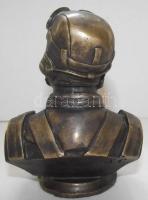 Náci repülős tisztet ábrázoló bronz mellszobor L.C. jelzéssel 10cm