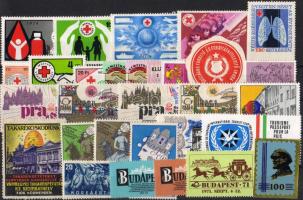 25 db magyar és külföldi levélzáró, segélybélyeg régi és modern