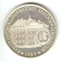 1989. "Baksay Sándor 1832-1915. - Kunszentmiklósi Gimnázium" Ag (0.900) emlékérem. Szign.: BGY / SZG (43mm/35.8g) T:PP