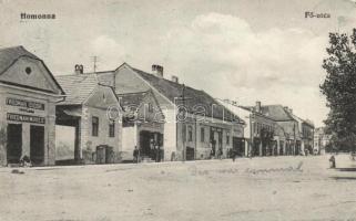 Homonna main street, the shops of Izidor Friedman and Roza Schvarz