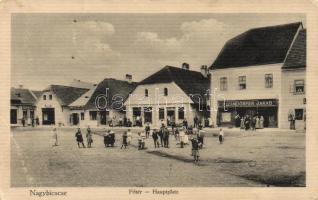 Nagybiccse main square, the shop of Jakab Leimdorfer (EB)