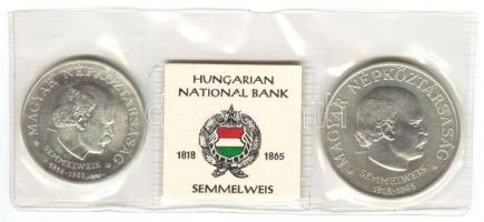 1968. 50Ft Ag + 100Ft Ag "Semmelweis" pár nejlon tokban T:BU