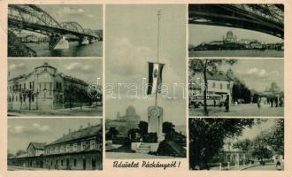 Párkány with railway station and national flag