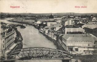 Nagyvárad Kőrös river, bridge, bank, shop of Janky Antal