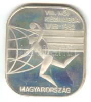 1982. "VIII. Női Kézilabda VB - Magyarország" Ag (0.800) emlékérem (35x40mm/25.3g) T:PP