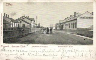 Poprád railway station and Hotel Tátra