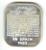 1982. "MLSZ / Fifa világbajnokság Spanyolországban" Ag (0.925) emlékérem (35x40mm/35g) T:PP