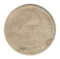 1869KB 20Kr "Magyar Királyi Váltó Pénz" Ag T:4