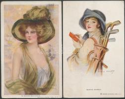 132 db szignós művészlap: Corbella, Busi, Boileau, Christy, Hardy, Gobbi, Renault stb. szignókkal