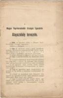 A Magyar Papírkereskedők Országos Egyesülete alapszabály tervezete; Károlyi György nyomdája