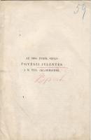 1908 évről szóló ügyészi jelentés a M. Tud. Akadémiához; Hornyánszki Viktor nyomdája