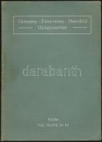 Dr. Vámossy-Fenyvessy-Mansfeld: Gyógyszertan, Bp. 1912. Henrik és Fia kiadás, méregtani toldással + Dr Scheitz Pál: A minőségi chemiai analizis módszerei, Bp. 1911. Kir. Magy. Természettudományi Társulat kiadása, 13 ábrával és egy színkép táblával