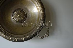 cca 1970 Réz süteményes tálaló szecessziós díszítéssel / 
Copper bowl 35x9cm