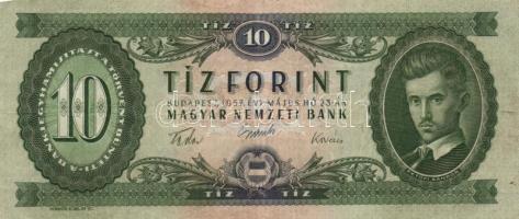 1957. 10Ft (3x) + 1960. 10Ft (3x) + 1962. 10Ft köztük különböző színváltozatok is T:II,II-,III