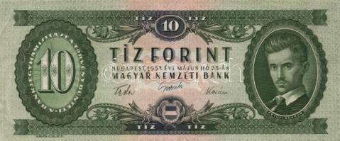 1957. 10Ft (3x) + 1960. 10Ft (3x) + 1962. 10Ft köztük különböző színváltozatok is T:II,II-,III
