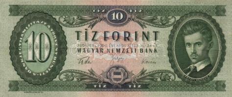 1957. 10Ft (3x) + 1960. 10Ft (3x) + 1962. 10Ft köztük különböző színváltozatok is T:II,II-,III