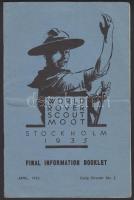 1935 Stockholm jamboree final information booklet with programme /  Információs füzet programmal 16p + 2 p.