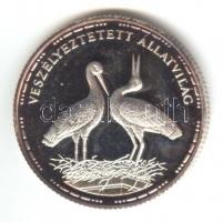 1992. 200Ft Ag "Veszélyeztetett állatvilág-gólya" T:PP