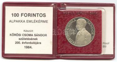 1984. 100Ft "Kőrösi Csoma Sándor" T:PP Eredeti tokban, tanúsítvánnyal!