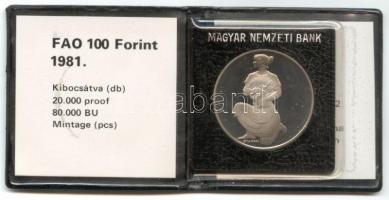 1981. 100Ft "FAO" T:PP Eredeti tokban, tanúsítvánnyal!