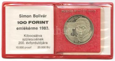 1983. 100Ft "Simon Bolivár" T:BU Eredeti tokban, tanúsítvánnyal!