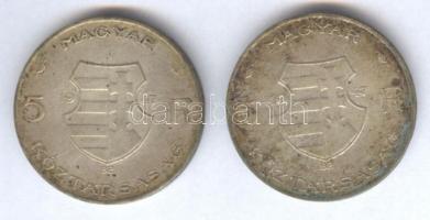 1947. 5Ft Ag "Kossuth" (2x) T:3