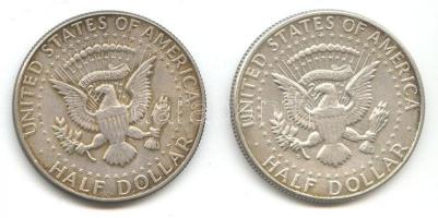 USA 1964/65. 1/2$ Ag "Kennedy" (2x) T:2,2- USA 1964/65. 1/2 Dollar "Kennedy" (2x) C:XF,VF