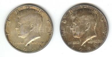 Amerikai Egyesült Államok 1968/69. 1/2$ Ag "Kennedy" (2x) T:2,2-
USA 1968/69. 1/2 Dollar &...