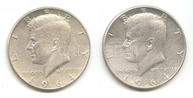 USA 1964. 1/2$ Ag "Kennedy" (2x) T:2-,3
USA 1964. 1/2 Dollar "Kennedy" (2x) C:VF...