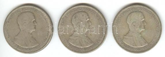 1930. 5P Ag "Horthy jobbra" (3x) T:3