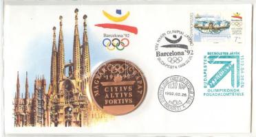 1992. "Barcelona" emlékérem érmés borítékon T:PP Csak 10.000db!